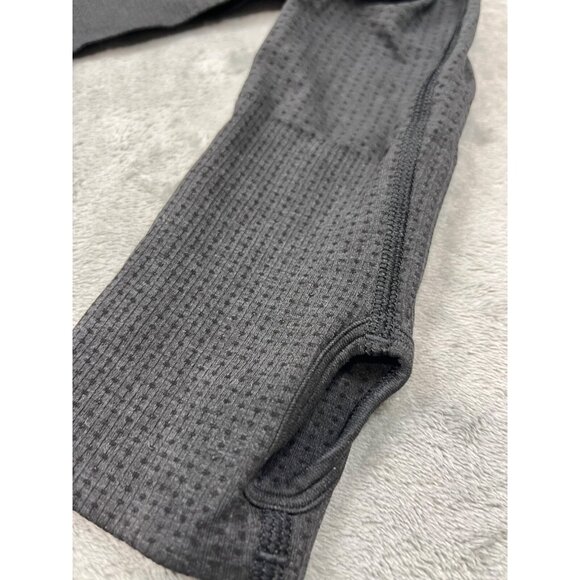 Gymshark Crop Top Women Medium Gray Seamless Long Sleeve Thumb Holes Workout - Picture 7 of 11